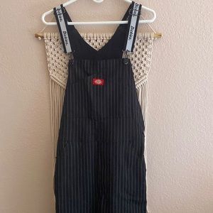 Dickies black pinstriped overalls